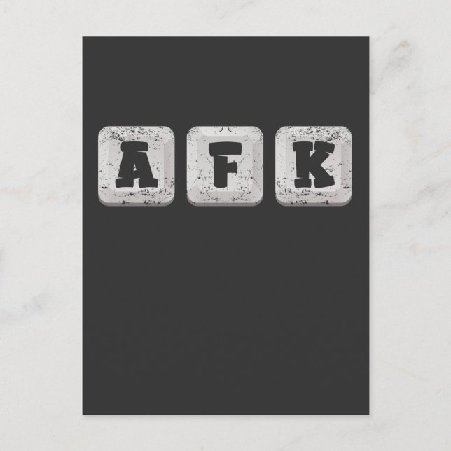 AFK weg vom Keyboard-Gamer-Computerspiel Postkarte (Vorderseite)