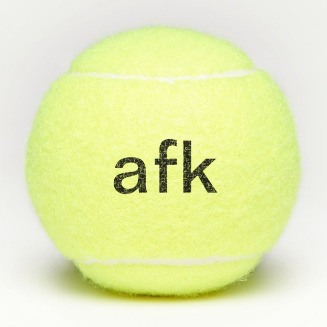 AFK - weg von der Tastatur in schwarzem Typografie Tennisbälle (Vorderseite)