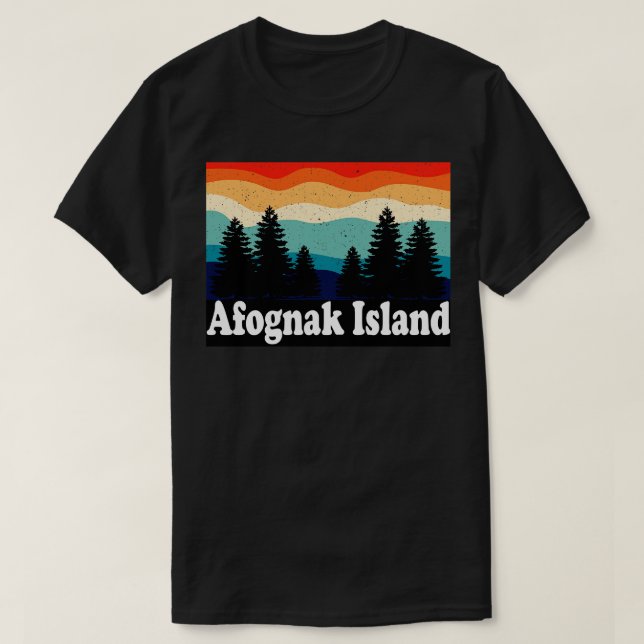 Afognak Island Alaska Retro T-Shirt (Design vorne)