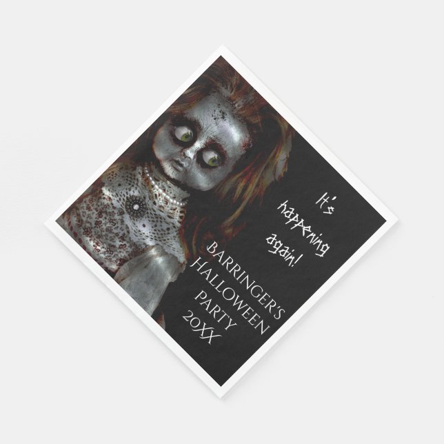 Afraid Doll Beängstigend Halloween-Party Napkin Serviette (Ecke)