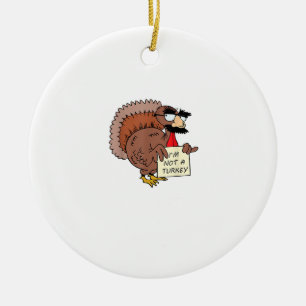 Afraid Turkey verkleidet Joke Spaß Funny Thanksgiv Keramik Ornament