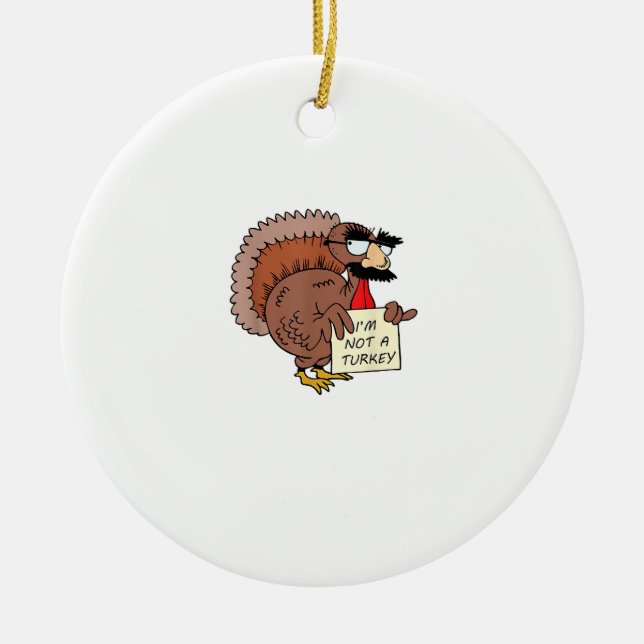 Afraid Turkey verkleidet Joke Spaß Funny Thanksgiv Keramik Ornament (Vorne)