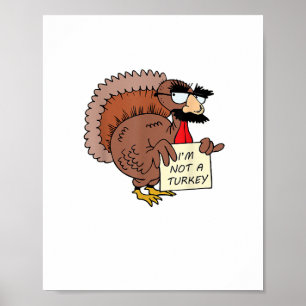 Afraid Turkey verkleidet Joke Spaß Funny Thanksgiv Poster
