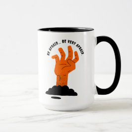 Afrain Creepy Orange Hand Black Soil Halloween Tasse