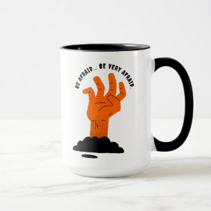 Afrain Creepy Orange Hand Black Soil Halloween Tasse