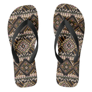 Afrcian Mud Cloth Pattern Flip Flops