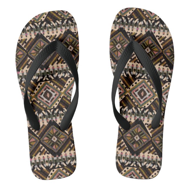 Afrcian Mud Cloth Pattern Flip Flops (Fußbett)