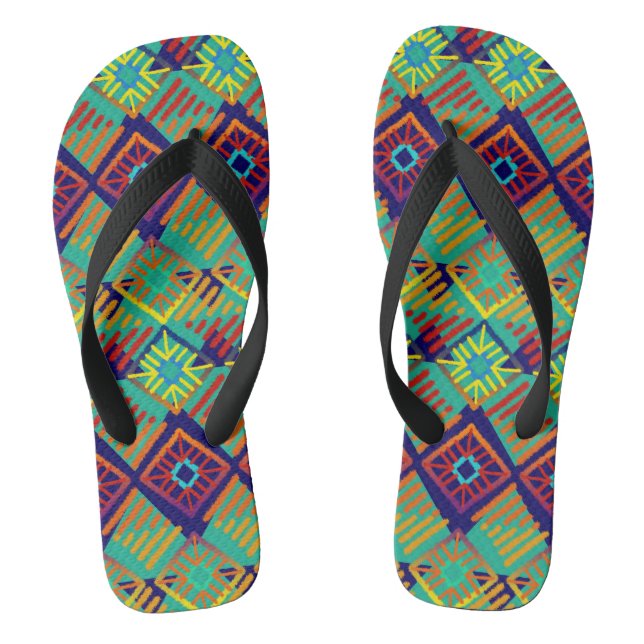 Afrcian Mud Tuch Inspiriert hell Flip Flops (Fußbett)
