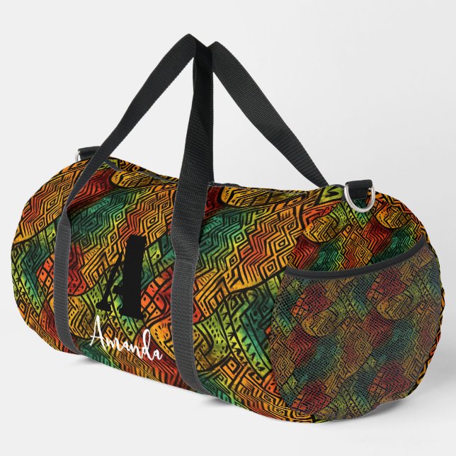 Africa Amhara Ethiopia Geometric Ethnic Pattern 14 Duffle Bag (Rechte Ecke)