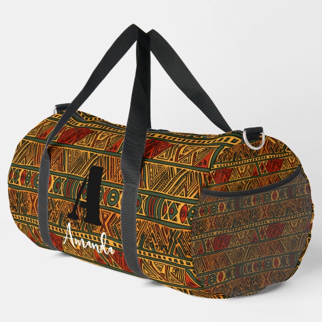 Africa Amhara Ethiopia Geometric Ethnic Pattern 17 Duffle Bag (Rechte Ecke)