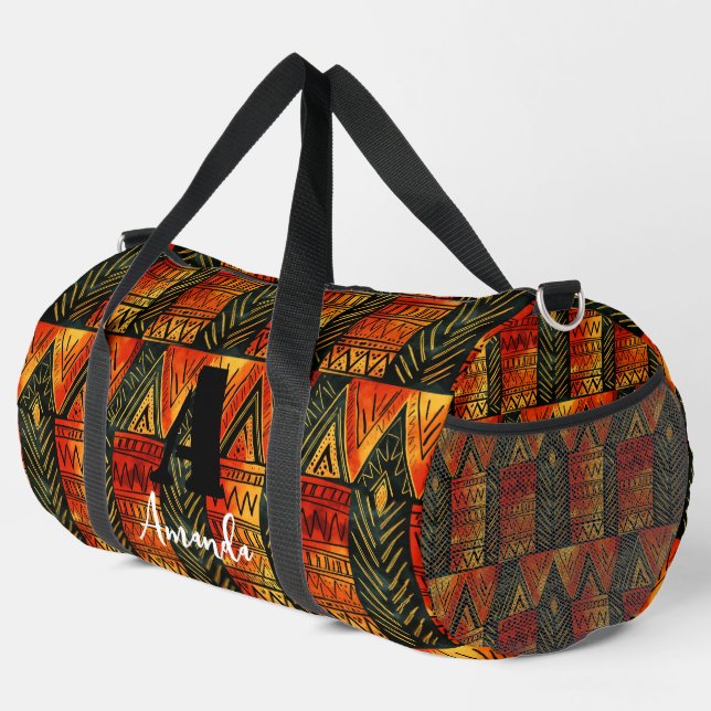 Africa Amhara Ethiopia Geometric Ethnic Pattern 18 Duffle Bag (Rechte Ecke)