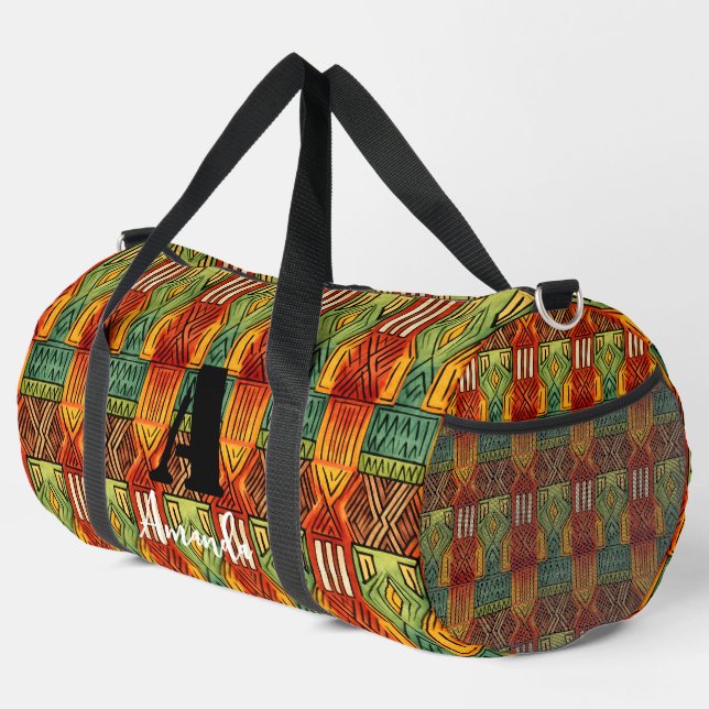 Africa Amhara Ethiopia Geometric Ethnic Pattern 19 Duffle Bag (Rechte Ecke)