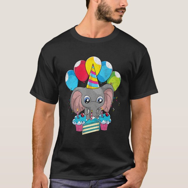 Africa Animal  Zoo Animal Birthday Party Cute Elep T-Shirt (Vorderseite)