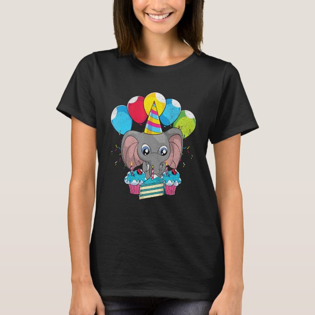 Africa Animal  Zoo Animal Birthday Party Cute Elep T-Shirt (Vorderseite)