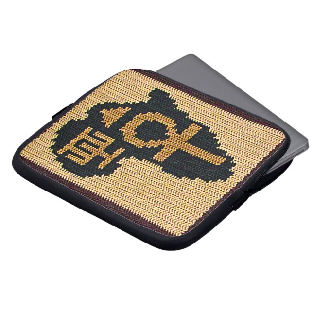 Africa Ankh Artisan Crochet Print Electronics Bag Laptopschutzhülle (Vorne Oben)