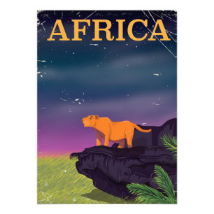 Africa Big Cat Retro Style Reiseposter Fotodruck