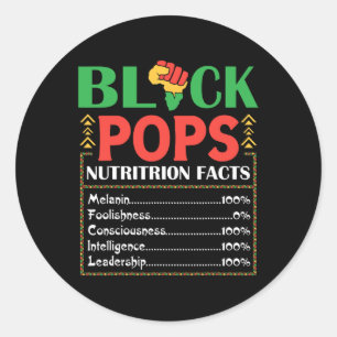 Africa Black Pops Nutrition Fact Melanin Bewusstse Runder Aufkleber