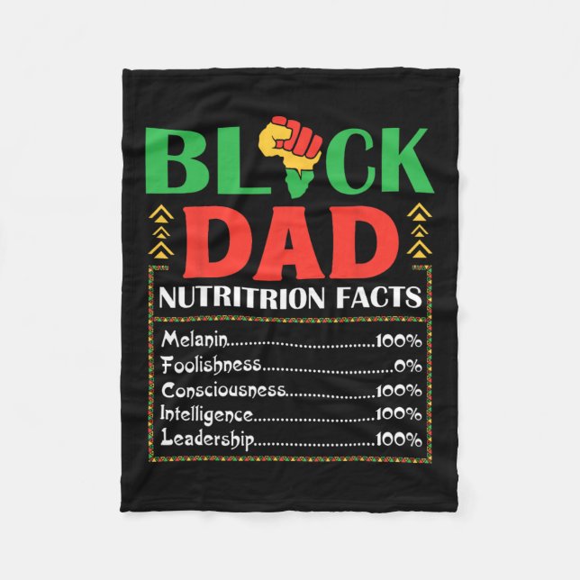 Africa Black Vater Nutrition Facts Melanin Conscie Fleecedecke (Vorderseite)