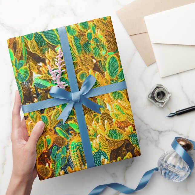 Africa Desert Cactus Pflanze Prickly Pear Geschenkpapier (Schenken)