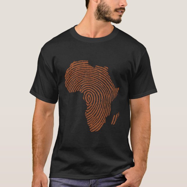 Africa Dna Thumbprint Flag Africa Primedesign for T-Shirt (Vorderseite)
