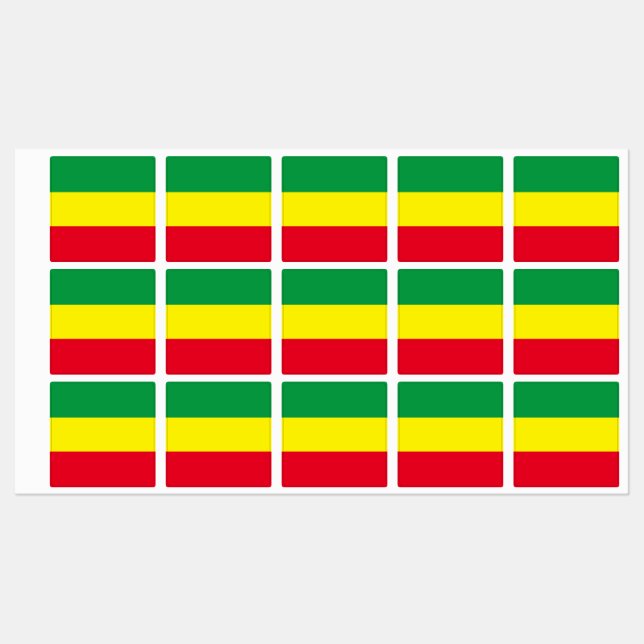 Africa Ethiopia Rasta Flag Etiketten (Blatt)