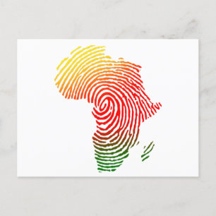 Africa Finger Print, Black History, Equal Rights, Postkarte