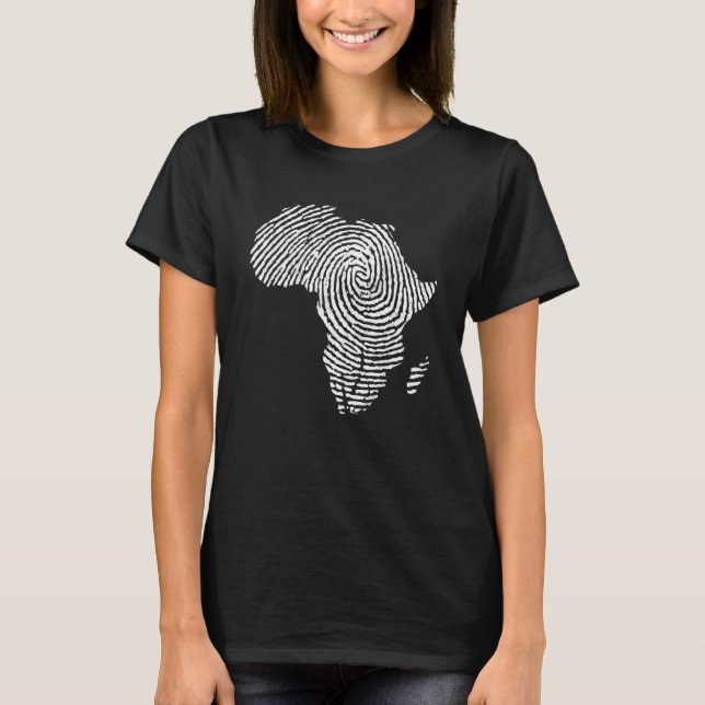 Africa Fingerprint African Flag Black Pride DNA Af T-Shirt (Vorderseite)