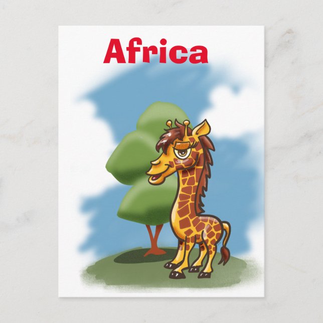 Africa Giraffe Postkarte (Vorderseite)