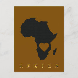Africa Heart Map Postcard Postkarte
