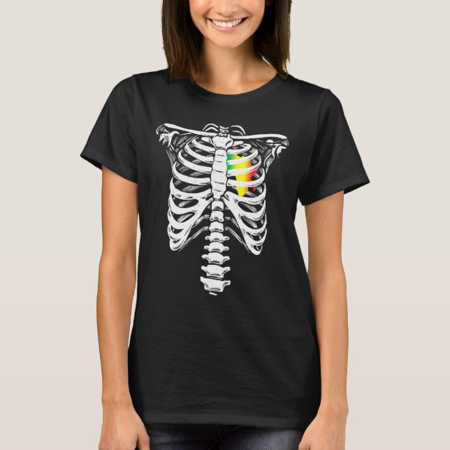 Africa Heart Skeleton Rib Cage Liebe Juneteenth Sk T-Shirt (Vorderseite)
