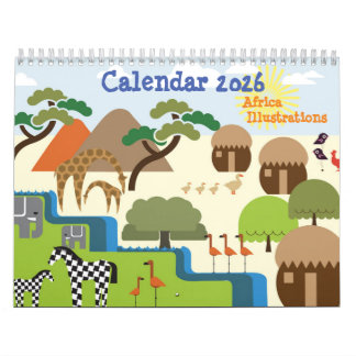 Africa Illustrations Calendar Kalender