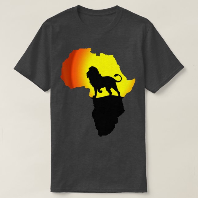 Africa Lion Map Vater South Animals Big Five Safar T-Shirt (Design vorne)