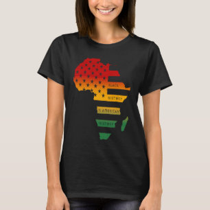 Africa Map American Flag Schwarze Geschichte T-Shirt