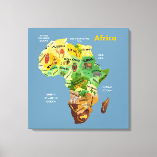 Africa Map Artwork Canvas Print Leinwanddruck