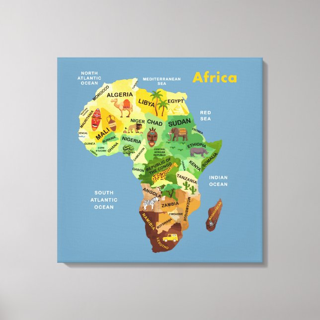 Africa Map Artwork Canvas Print Leinwanddruck (Vorderseite)