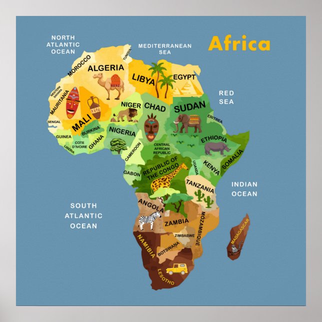 Africa Map Artwork Poster (Vorne)