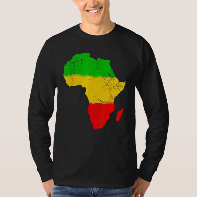 Africa Map Black History Month Afro African Pride  T-Shirt (Vorderseite)