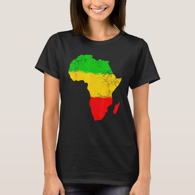 Africa Map Black History Month Afro African Pride  T-Shirt (Vorderseite)