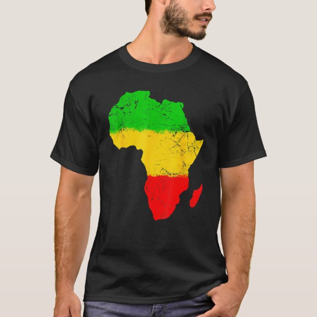 Africa Map Black History Month Afro African Pride  T-Shirt (Vorderseite)