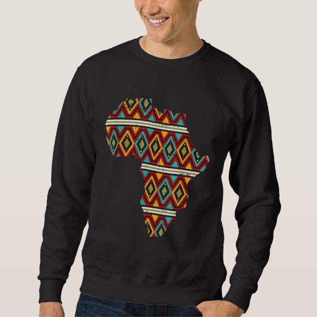 Africa Map Ethnic Dashiki Kente Cool African Ameri Sweatshirt (Vorderseite)