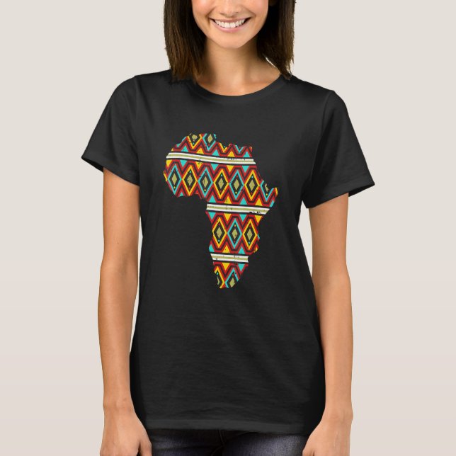 Africa Map Ethnic Dashiki Kente Cool African Ameri T-Shirt (Vorderseite)