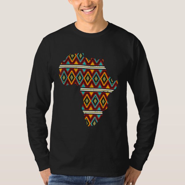 Africa Map Ethnic Dashiki Kente Cool African Ameri T-Shirt (Vorderseite)