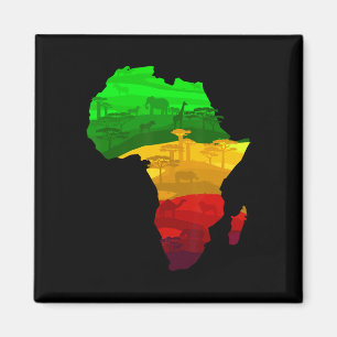 Africa Map Green Yellow Red Proud African Pride Ju Magnet