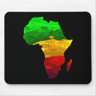 Africa Map Green Yellow Red Proud African Pride Ju Mousepad