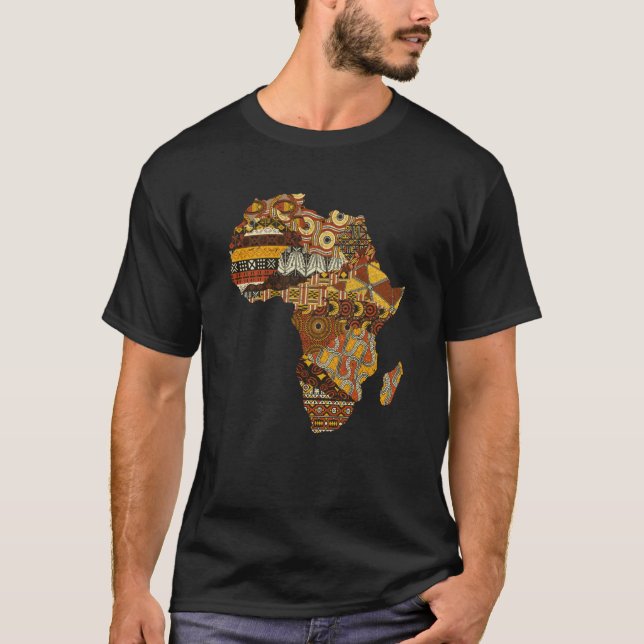 Africa Map Kente Cloth Black History Month Afro Af T-Shirt (Vorderseite)