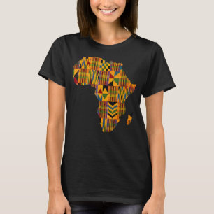 Africa Map Kente Cloth for Men Women Cool Flag Afr T-Shirt