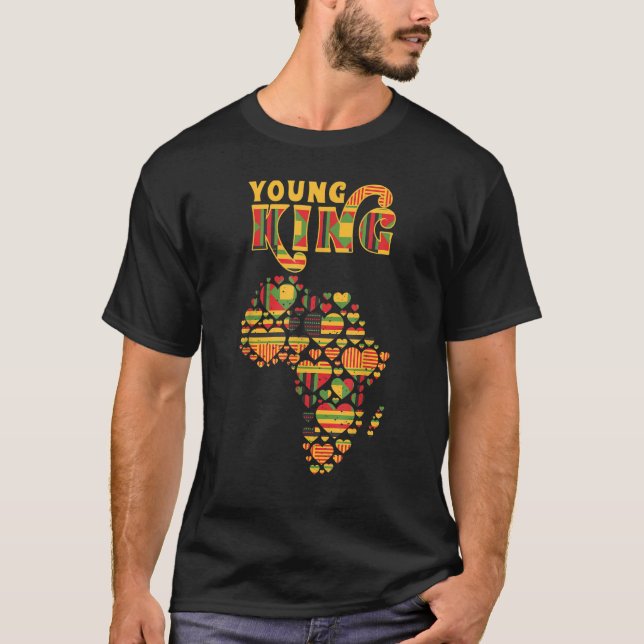 Africa Map Love Heart African Kente Men African Am T-Shirt (Vorderseite)