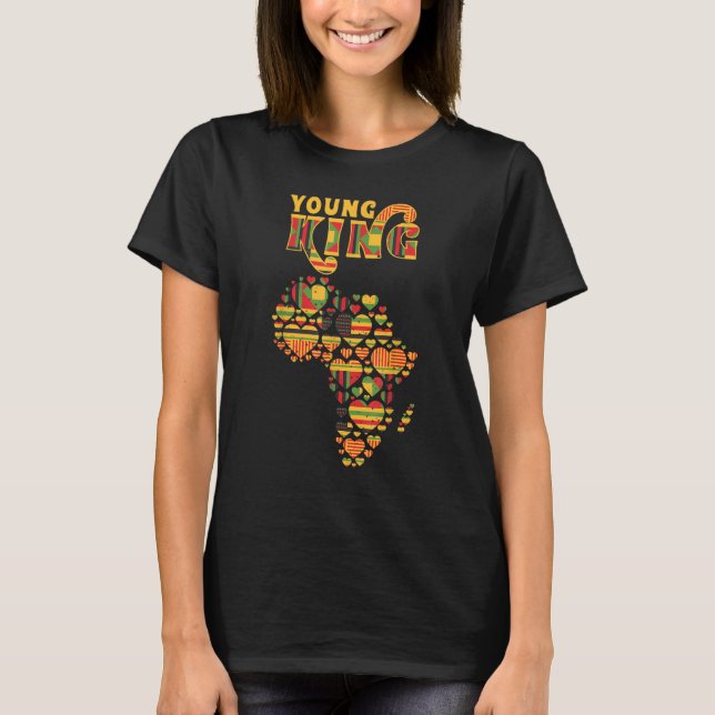 Africa Map Love Heart African Kente Men African Am T-Shirt (Vorderseite)