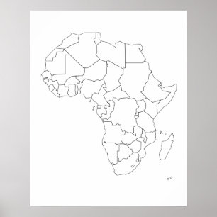 Africa Map Outline Poster