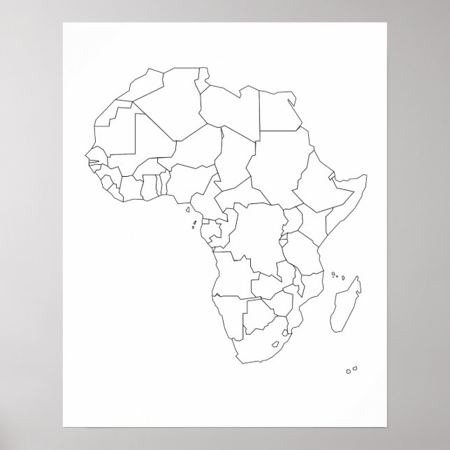 Africa Map Outline Poster (Vorne)